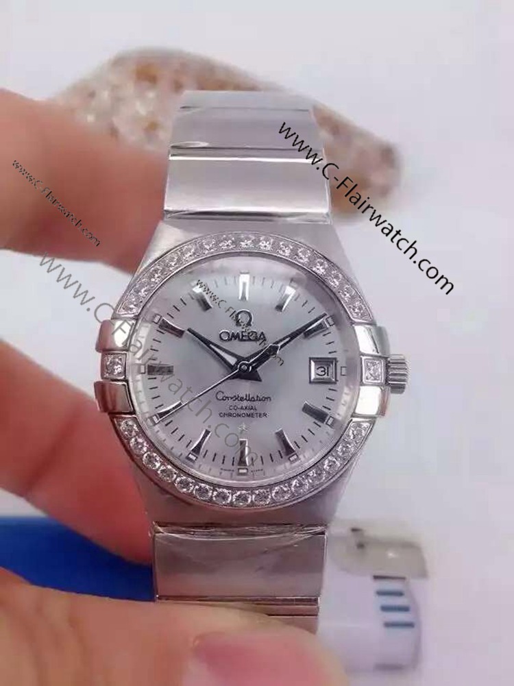 Grey Dail Omega Replica Double Eagle Ladies Automatic Watch